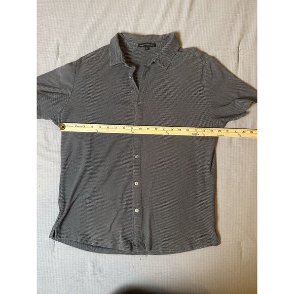 Robert Barakett Men’s Short Sleeve Button Up Shirt Gray Textured Size Large - Picture 7 of 9
